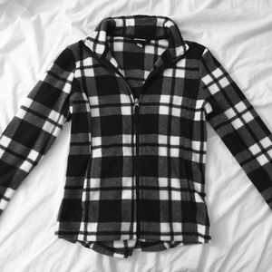 Plaid Zip-Up Fleece Jacket